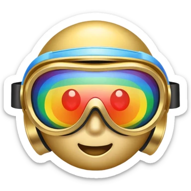 gold simulation rainbow visor Earth goggles sticker