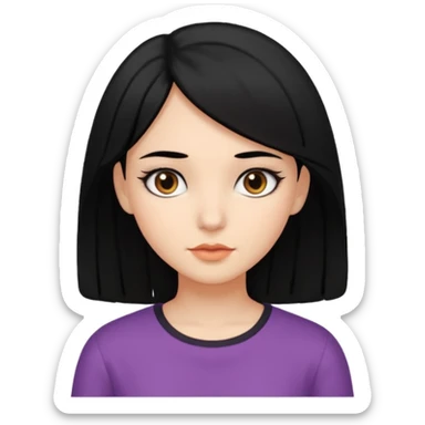 chica con pelo  negro y media melena y ojos  oscuros sticker