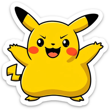 fat Pikachu with acne screaming sticker
