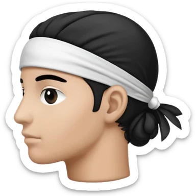 The Corsica flag : represents the left profile of a black head called a Moor's head , wearing a white headband. This emblem is black on a white background. On the first Corsican flags, the representation of the head was slightly different sticker