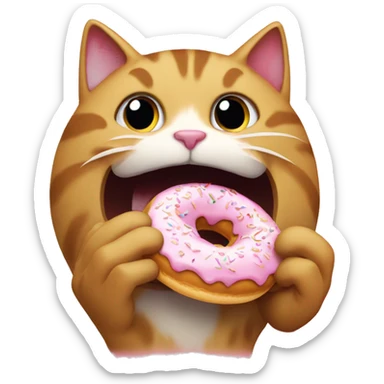 cat eatingdonut sticker