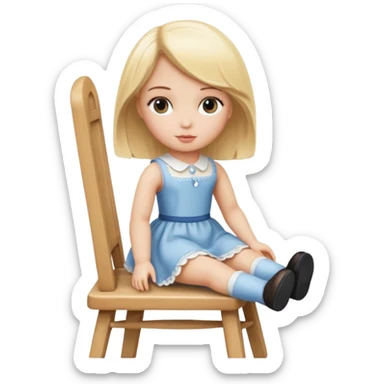 Blonde Doll Sitting On The Chair sticker