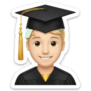 male university graduate sticker