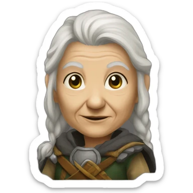 Old woman hill dwarf cleric faction agent sticker
