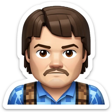 Jack Black as Steve from Minecraft sticker