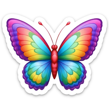 heart with rainbow butterfly sticker