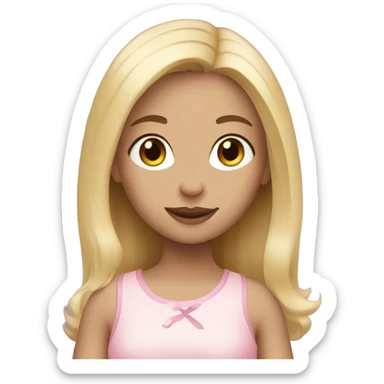 girl  with blond hair and bunny sticker