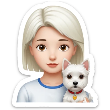 Westie with girl sticker
