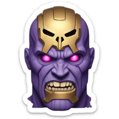 thanos avec une tête de zombie sous le pied sticker