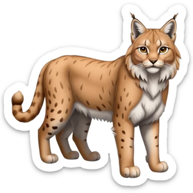 Eurasian Lynx in the snow beautiful aesthetic scenery (full body) sticker