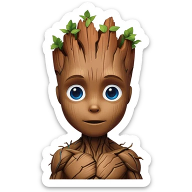 groot like stitch blue eyes  sticker