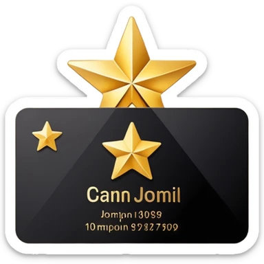 business card with a star symbol sticker