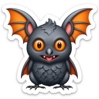 Monstre a corp craquelé fait de lave avec des ailes de chauve-souris et un tête de pierre carbonisé avec une mâchoire carré  sticker