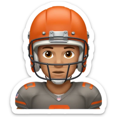 American Football player straight arm sticker