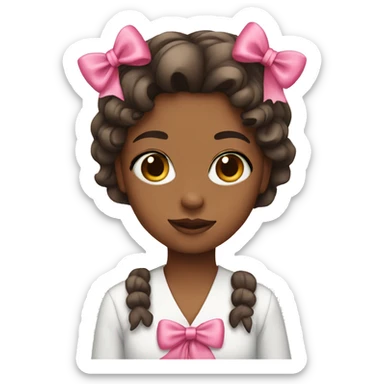 Girl with pink bows sticker