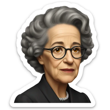 portrait of old hannah arendt without glasses sticker