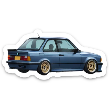 bmw e30 with a wide body kit  sticker