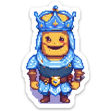 laughing Clash Royale character, pixel art style sticker