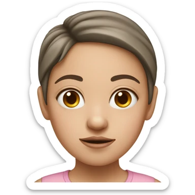 White human girl with pig ears and nose sticker