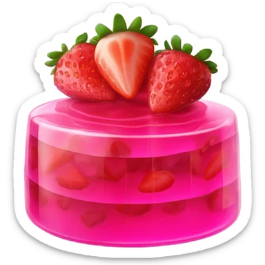 Hot pink jello with strawberries sticker