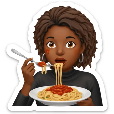 the black woman who eats pasta sticker