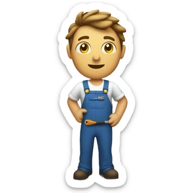 Plumber holding a wrench next to a sink  sticker