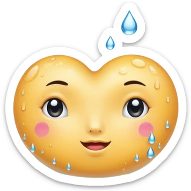 Round breast with little dots that have water dripping from them sticker