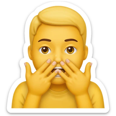 Make a basic emoji but with both hands covering its mouth and fingers threaded - reminiscent of goykers goal celebrations. sticker