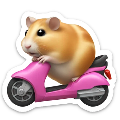 hamster on motorroller sticker