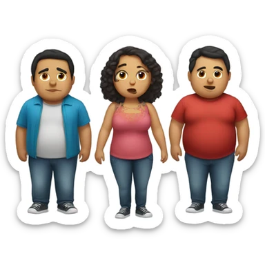 Three fat Mexican siblings sticker