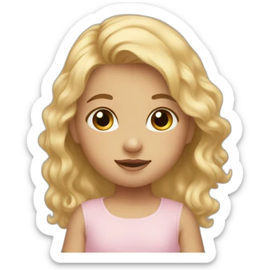 a baby whit bruin hair in the arms of a girl wiht blond hair sticker