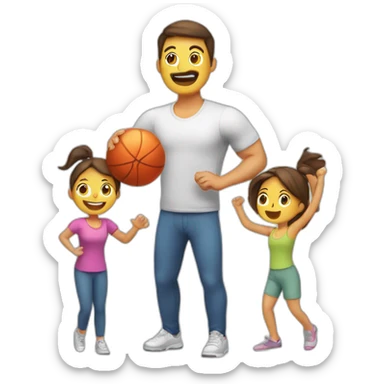 Parent trying to juggle children and gym sticker