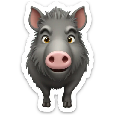 A wild grey boar sticker