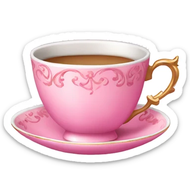 Fancy pink teacup sticker
