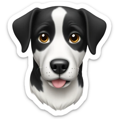 Black and white dog  sticker