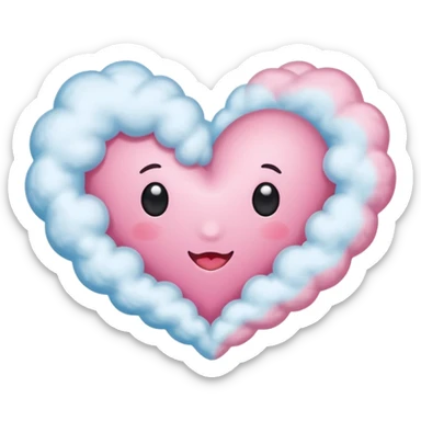 pink heart cloud sticker