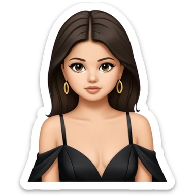 selena gomez in a black gown sticker