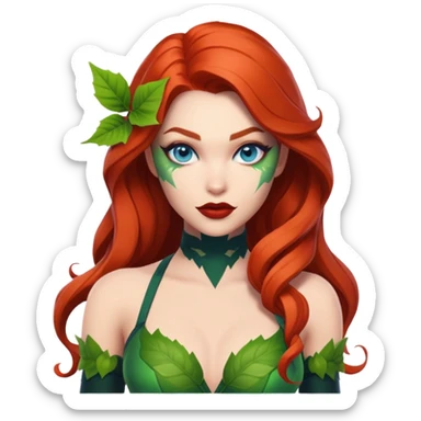 poison ivy fortnite skin blue eyes, lips same as body color sticker