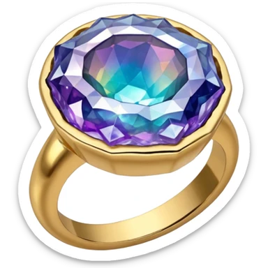 crystal geode ring sticker