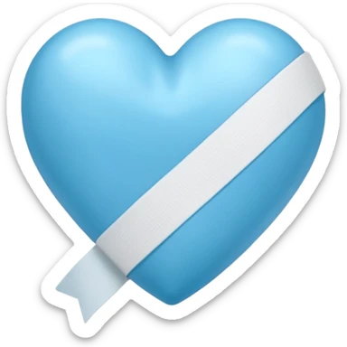 blue heart with a bandeide sticker