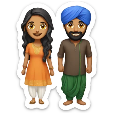 Punjabi couple sticker