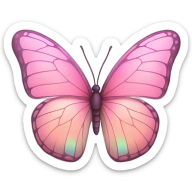 Pastel pink iridescent butterfly sticker