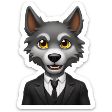 Werewolf in a tux sticker