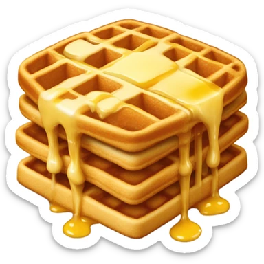 Waffle with butter and syrup  sticker