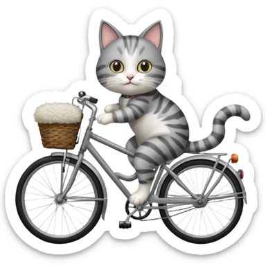 Un chat à vélo sticker