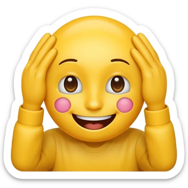 yellow emoticon with Hands OVER eyes sticker