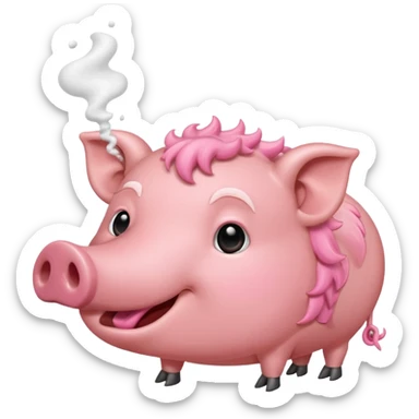 A hog snorting a line of white substance  sticker