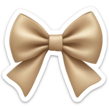 beige bow ￼ sticker