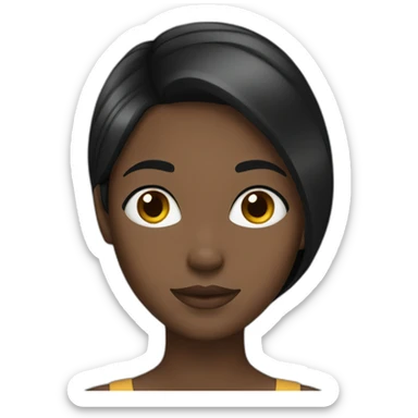 black girl with long straight black hair sticker