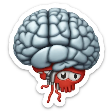 Brain with a screw in it sticker